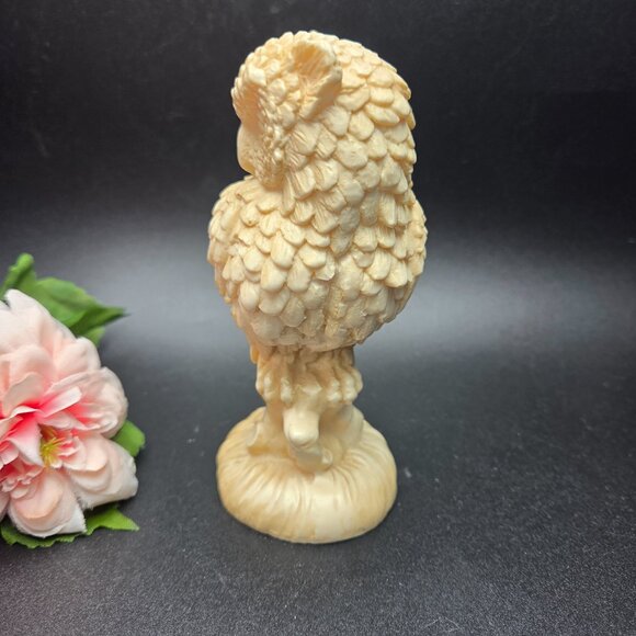 Vintage Italian Owl Sculpture "A Santini" Resin Owl Classic Figure - Picture 3 of 13